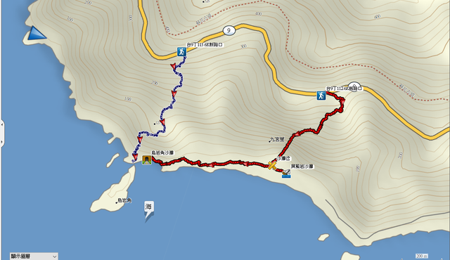 岩岩角新舊路圖片.png - 攀登烏岩角＋南澳金岳瀑布20200629
