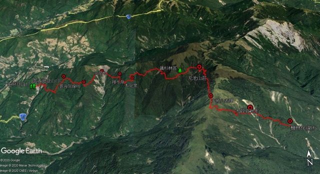 屯原登山口、天池山莊、光被八表、檜林保線所圖.jpg - 能高越嶺道全段縱走二日行（第一天）20200330